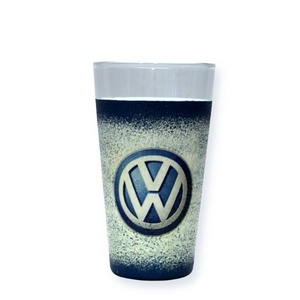 VOLKSWAGEN üdítős pohár ; Volkswagen autód fényképével is!, Otthon & Lakás, Konyhafelszerelés, tálalás, Tálalás, Pohár, Decoupage, transzfer és szalvétatechnika, Meska