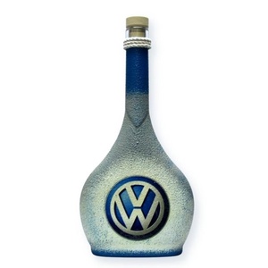 VOLKSWAGEN italos üveg ; Volkswagen autód fényképével is!, Otthon & Lakás, Dekoráció, Asztal és polc dekoráció, Díszüveg, Decoupage, transzfer és szalvétatechnika, MESKA