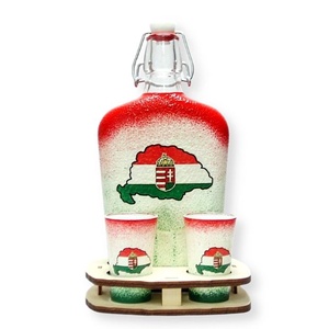 Nagy-Magyarország italszett ; TRIANON ; , Otthon & Életmód, Dekoráció, Asztal és polc dekoráció, Díszüveg, Decoupage, transzfer és szalvétatechnika, MESKA