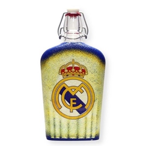 Real Madrid pálinkás csatosüveg ; Real foci szurkoló férfiaknak, Otthon & Lakás, Dekoráció, Díszüveg, Asztal és polc dekoráció, Decoupage, transzfer és szalvétatechnika, Meska