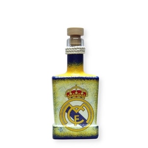 Real Madrid pálinkás üveg ; futball szurkoló férfiaknak, Otthon & Lakás, Dekoráció, Díszüveg, Asztal és polc dekoráció, Decoupage, transzfer és szalvétatechnika, MESKA