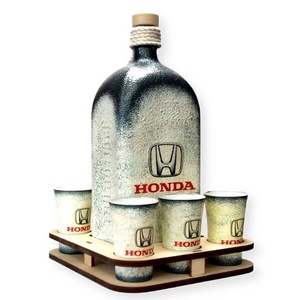 HONDA pálinka tartó szett ; Saját Honda autód fotójával is elkészítjük !, Otthon & Lakás, Dekoráció, Díszüveg, Asztal és polc dekoráció, Decoupage, transzfer és szalvétatechnika, MESKA