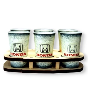 HONDA rövid italos pohár ;  A saját Honda autód fotójával is elkészítjük !, Otthon & Lakás, Pálinkás poharak, szettek, Konyhafelszerelés, tálalás, Tálalás, Decoupage, transzfer és szalvétatechnika, Meska
