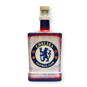 Chelsea FC pálinkás üveg ; Chelsea szurkoló férjnek, barátnak , Otthon & Lakás, Dekoráció, Díszüveg, Asztal és polc dekoráció, Decoupage, transzfer és szalvétatechnika, MESKA