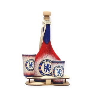 Chelsea FC  whiskys kínáló szett ; Szurkolói ajándék férjeknek -barátoknak - szerelmemnek , Otthon & Lakás, Tálalás, Kínálótál, Konyhafelszerelés, tálalás, Decoupage, transzfer és szalvétatechnika, Meska