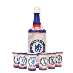 Chelsea FC emblémás  italos szett   ; Szurkolói ajándék férjeknek -barátoknak - szerelmemnek , Otthon & Lakás, Tálalás, Kínálótál, Konyhafelszerelés, tálalás, Decoupage, transzfer és szalvétatechnika, Meska