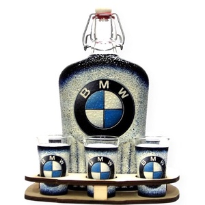 BMW emblémás nagy pálinkás kínáló - mindenkinek aki a márka rajongója , Otthon & Lakás, Dekoráció, Asztal és polc dekoráció, Díszüveg, Decoupage, transzfer és szalvétatechnika, MESKA