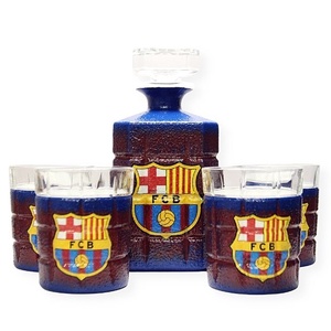 FC Barcelona whiskys készlet ; Barcelona futball szurkolóknak, Otthon & Lakás, Dekoráció, Díszüveg, Asztal és polc dekoráció, Decoupage, transzfer és szalvétatechnika, Meska