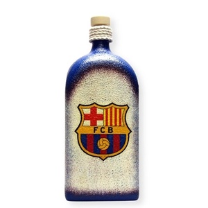 FC Barcelona italos üveg ; Barcelona futball szurkolóknak, Otthon & Lakás, Dekoráció, Díszüveg, Asztal és polc dekoráció, Decoupage, transzfer és szalvétatechnika, Meska