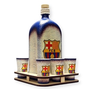 FC Barcelona italos készlet ; Barcelona futball szurkolóknak, Otthon & Lakás, Dekoráció, Díszüveg, Asztal és polc dekoráció, Decoupage, transzfer és szalvétatechnika, Meska