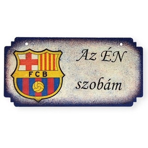 FC Barcelona fatábla ; Barcelona foci szurkoló fiúknak, gyerekeknek - otthon & lakás - dekoráció - ajtó- és ablak dekoráció - ajtódísz & kopogtató - Meska.hu
