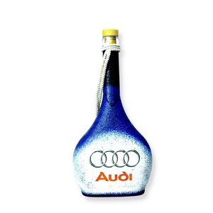 Audi italos üveg ; Audi rajongóknak, Otthon & Lakás, Dekoráció, Díszüveg, Asztal és polc dekoráció, Decoupage, transzfer és szalvétatechnika, Meska