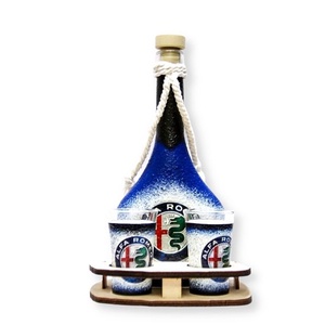 Alfa Romeo pálinkás szett ; A saját Alfa autód fotójával is!, Otthon & Lakás, Pálinkás poharak, szettek, Konyhafelszerelés, tálalás, Tálalás, Decoupage, transzfer és szalvétatechnika, Meska