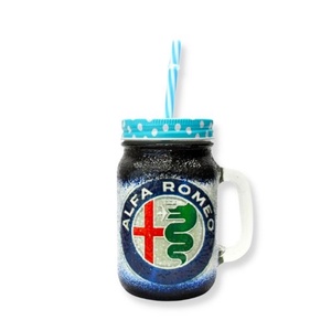 Alfa Romeo szívószálas pohár ; A saját Alfa autód fotójával is! , Otthon & Lakás, Pohár, Konyhafelszerelés, tálalás, Tálalás, Decoupage, transzfer és szalvétatechnika, Meska