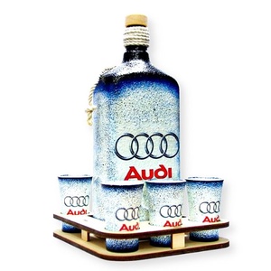 Audi pálinkás készlet ; Audi rajongóknak - otthon & életmód - dekoráció - asztal és polc dekoráció - díszüveg - Meska.hu