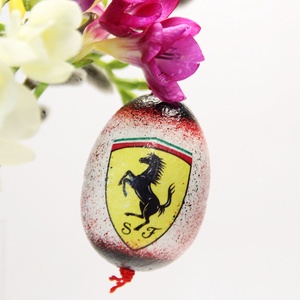 Ferrari kedvelőknek ajándékötlet húsvéti tojás , Otthon & Lakás, Dekoráció, Dísztárgy, Decoupage, transzfer és szalvétatechnika, MESKA
