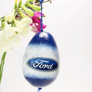 Ford autó kedvelők ajándék ötlete ;húsvéti tojás, Otthon & Lakás, Dekoráció, Fali és függő dekoráció, Függődísz, Decoupage, transzfer és szalvétatechnika, Meska