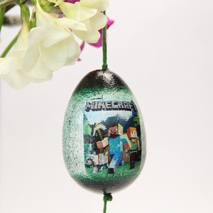 Kézműves húsvéti tojás gyerekenek  - Minecraft  motívummal , Ünnepi díszek, dekorációk, Húsvéti díszek és dekorációk, Húsvéti tojás, hímestojás, Decoupage, transzfer és szalvétatechnika, MESKA