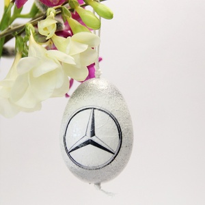 Mercedes kedvelők ajándék ötlete ;húsvéti tojás, Otthon & Lakás, Dekoráció, Fali és függő dekoráció, Függődísz, Decoupage, transzfer és szalvétatechnika, MESKA