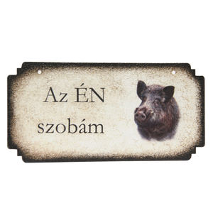 Vaddisznó motívummal díszített különleges fatábla. , Otthon & Életmód, Dekoráció, Kép & Falikép, Táblakép, Decoupage, transzfer és szalvétatechnika, MESKA