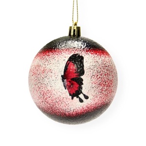 Karácsonyfa gömb lepke  témájú emblémával   -  párodnak mikulásra és karácsonyra , Karácsony, Karácsonyi lakásdekoráció, Karácsonyfadíszek, Decoupage, transzfer és szalvétatechnika, MESKA