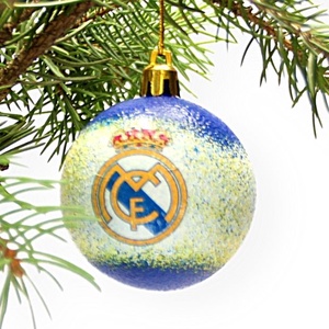Karácsonyfa gömb foci témájú emblémával - REAL MADRID   szurkolóknak   -  párodnak mikulásra és karácsonyra , Karácsony, Karácsonyi lakásdekoráció, Karácsonyfadíszek, Decoupage, transzfer és szalvétatechnika, MESKA