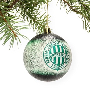 Karácsonyfa gömb foci témájú emblémával - FTC  szurkolóknak   -  párodnak mikulásra és karácsonyra  - Meska.hu