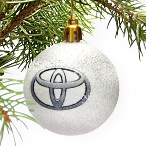 Karácsonyfa gömb autó témájú emblémával - TOYOTA  márka rajongóinak -  párodnak; szerelmednek  mikulásra és karácsonyra  - Meska.hu