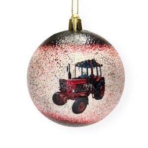 Karácsonyfa gömb traktor  témájú emblémával -MTZ  -  párodnak; szerelmednek  mikulásra és karácsonyra , Karácsony, Karácsonyi lakásdekoráció, Karácsonyfadíszek, Decoupage, transzfer és szalvétatechnika, MESKA