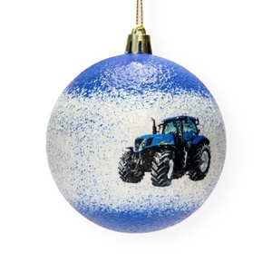 Karácsonyfa gömb traktor  témájú emblémával -NEW HOLLAND -  párodnak; szerelmednek  mikulásra és karácsonyra  - Meska.hu