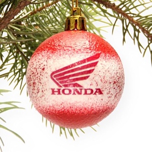 Karácsonyfa gömb motor  emblémával  -HONDA - gyermekednek ; párodnak; szerelmednek  mikulásra és karácsonyra , Karácsony, Karácsonyi lakásdekoráció, Karácsonyfadíszek, Decoupage, transzfer és szalvétatechnika, Meska
