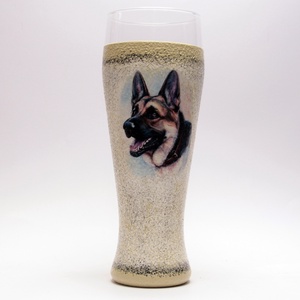 Kutya motívummal ( német juhász)  sörös pohár ; Házi kedvenc rajongóknak ;Egyedi állat fotóval is ! - Meska.hu