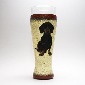 Kutya motívummal ( tacskó) díszített sörös pohár  ; Házi kedvenc rajongóknak ;Egyedi állat fotóval is ! - Meska.hu