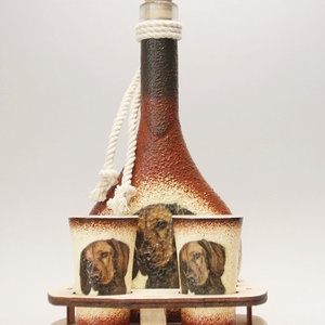 Kutya motívummal ( magyar vizsla ) díszített kis pálinkás szett ; Házi kedvenc rajongóknak ;Egyedi állat fotóval is !, Otthon & Életmód, Konyhafelszerelés, tálalás, Tálalás, Pálinkás poharak, szettek, Decoupage, transzfer és szalvétatechnika, MESKA