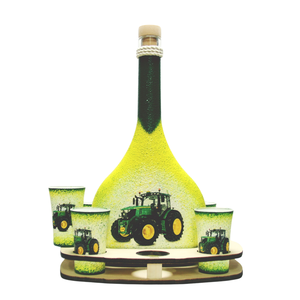 Egyedi pálinka kínáló szett a - John Deere traktorral ( egyedi fotóval is )- férjednek , szerelmednek    - Meska.hu
