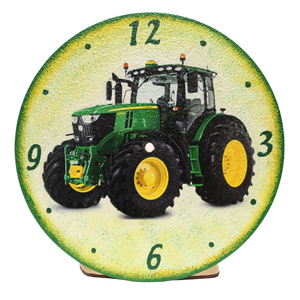 John Deere  traktorral  díszített  falióra - gazdászoknak minden alkalomra , Otthon & Életmód, Dekoráció, Fali és függő dekoráció, Falióra & óra, Decoupage, transzfer és szalvétatechnika, MESKA
