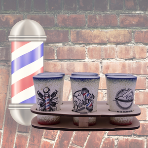 Snapszos pohár szett BARBER SHOP fodrászoknak  , Otthon & Életmód, Konyhafelszerelés, tálalás, Tálalás, Pálinkás poharak, szettek, Decoupage, transzfer és szalvétatechnika, MESKA