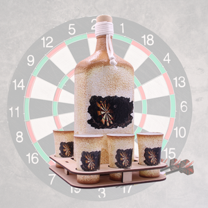 Pálinka kínáló szett darts imádóknak   - igazi kuriózum ajándék minden alkalomra  , Otthon & Életmód, Konyhafelszerelés, tálalás, Tálalás, Pálinkás poharak, szettek, Decoupage, transzfer és szalvétatechnika, MESKA