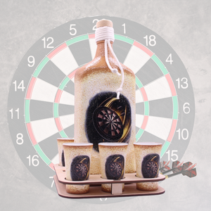 Pálinka kínáló szett darts imádóknak   - igazi kuriózum ajándék minden alkalomra   - otthon & életmód - konyhafelszerelés, tálalás - tálalás - pálinkás poharak, szettek - Meska.hu