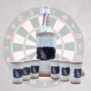 Pálinka kínáló szett darts imádóknak   - igazi kuriózum ajándék minden alkalomra  , Otthon & Életmód, Konyhafelszerelés, tálalás, Tálalás, Pálinkás poharak, szettek, Decoupage, transzfer és szalvétatechnika, MESKA