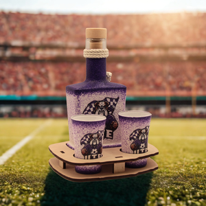 Egyedi kézműves ajándék UTE szurkolóknak - kis pálinka kínáló szett születésnapra ,névnapra, karácsonyra , Otthon & Életmód, Konyhafelszerelés, tálalás, Tálalás, Pálinkás poharak, szettek, Decoupage, transzfer és szalvétatechnika, MESKA