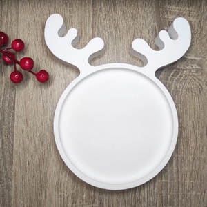 Szarvas agancsos tálca - karácsony - karácsonyi lakásdekoráció - ünnepi asztaldekoráció - Meska.hu