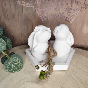 Mini nyuszi lány és fiú!, Otthon & Életmód, Dekoráció, Dísztárgy, Gipszöntés, MESKA