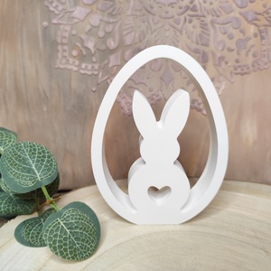 Szívecskés nyuszi dekoráció!, Otthon & Életmód, Dekoráció, Dísztárgy, Gipszöntés, MESKA