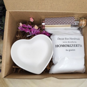 Homokgyertya DIY szett szív tállal - kellékek & szerszámok - dekorációs kellékek - dekorációs gyertya - Meska.hu