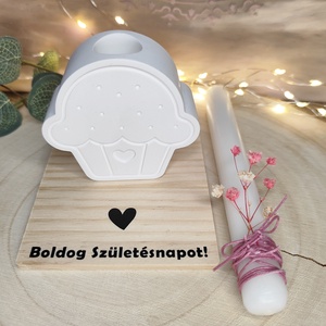 Szülinapi muffinos gyertyatartó, Otthon & Életmód, Dekoráció, Dísztárgy, Gipszöntés, MESKA