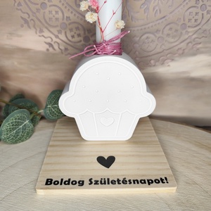 Szülinapi muffinos gyertyatartó - otthon & életmód - dekoráció - dísztárgy - Meska.hu