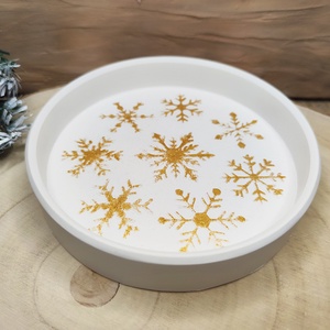 Arany hópelyhes tál - karácsony - karácsonyi lakásdekoráció - karácsonyi lakásdíszek - Meska.hu