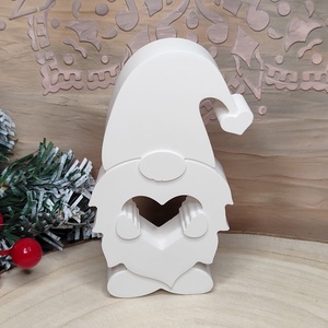 Álló szíves manó figura - karácsony - karácsonyi lakásdekoráció - karácsonyi lakásdíszek - Meska.hu