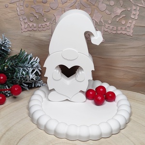 Álló szíves manó figura - karácsony - karácsonyi lakásdekoráció - karácsonyi lakásdíszek - Meska.hu